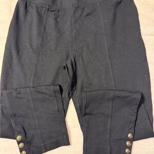 Talbots Black womens Pants with Gold Button Accents